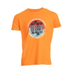 T-SHIRT HOMME DEPART  ORAGNE 100% COTON