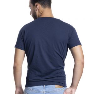 T-SHIRT HOMME DEPART  BLEU 100% COTON SIMPLE 