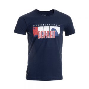 T-SHIRT HOMME DEPART  BLEU MARINE 100% COTON