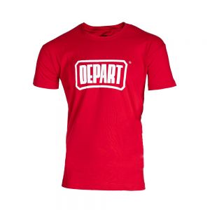T-SHIRT HOMME DEPART  ROUGE 100% COTON