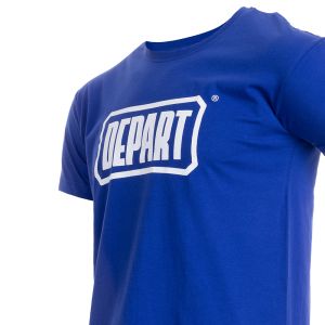 T-SHIRT HOMME DEPART BLEU 100% COTON PRINT