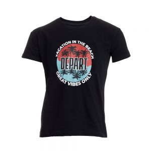 T-SHIRT HOMME DEPART  NOIR 100% COTON