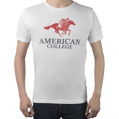 T-SHIRT AMERICAN COLLEGE BLANC