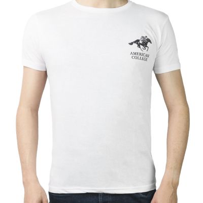 T-SHIRT AMERICAN COLLEGE BLANC